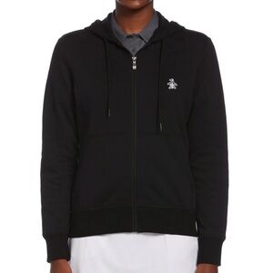 Original Penguin's Cotton Long Sleeve Full Zip Hoodie in Black